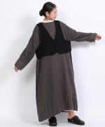 ロービングウール格子柄　2wayビスチェ