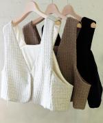 ロービングウール格子柄　2wayビスチェ