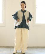 ロービングウール格子柄　ベスト