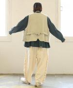 ロービングウール格子柄　ベスト