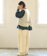 ロービングウール格子柄　ベスト