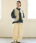 ロービングウール格子柄　ベスト