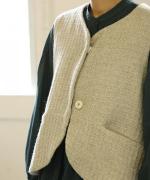 ロービングウール格子柄　ベスト