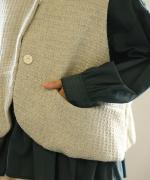 ロービングウール格子柄　ベスト