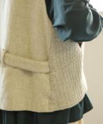 ロービングウール格子柄　ベスト