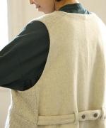 ロービングウール格子柄　ベスト