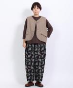 ロービングウール格子柄　ベスト