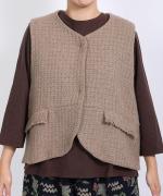 ロービングウール格子柄　ベスト