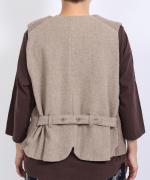 ロービングウール格子柄　ベスト