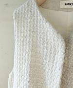 ロービングウール格子柄　ベスト