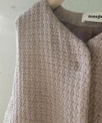 ロービングウール格子柄　ベスト