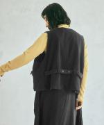 ロービングウール格子柄　ベスト