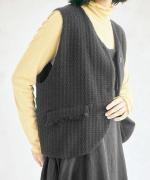 ロービングウール格子柄　ベスト