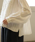 ストライプフリンジドビー　ブラウス