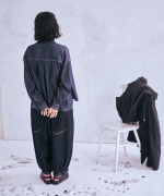 スラブヤーンデニム　タックパンツ