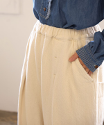スラブヤーンデニム　タックパンツ
