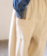 スラブヤーンデニム　タックパンツ