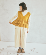 スラブヤーンデニム　ワイドパンツ