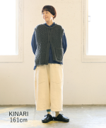 スラブヤーンデニム　ワイドパンツ