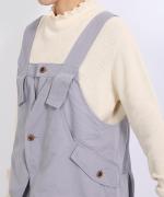 コットンナイロンピーチ起毛　サロペット