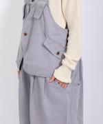 コットンナイロンピーチ起毛　サロペット