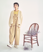 コットンナイロンピーチ起毛　サロペット