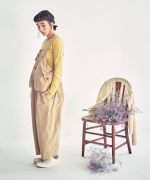 コットンナイロンピーチ起毛　サロペット