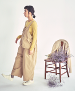 コットンナイロンピーチ起毛　サロペット