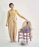 コットンナイロンピーチ起毛　サロペット