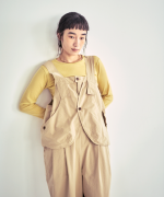 コットンナイロンピーチ起毛　サロペット