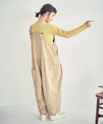 コットンナイロンピーチ起毛　サロペット