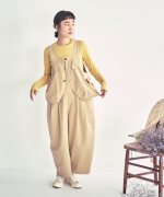 コットンナイロンピーチ起毛　サロペット