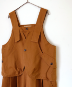 コットンナイロンピーチ起毛　サロペット