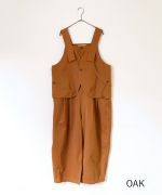 コットンナイロンピーチ起毛　サロペット