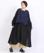 ドットカット刺繡デニム　ベスト