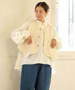 ドットカット刺繡デニム　ベスト