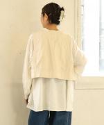 ドットカット刺繡デニム　ベスト
