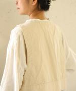 ドットカット刺繡デニム　ベスト