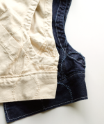 ドットカット刺繡デニム　ベスト