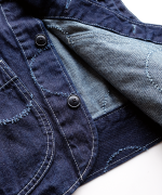 ドットカット刺繡デニム　ベスト