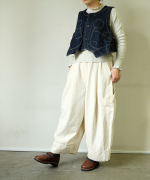 ドットカット刺繡デニム　ベスト
