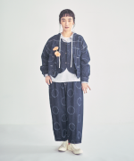 ドットカット刺繡デニム　ベスト