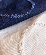 ドットカット刺繡デニム　ベスト