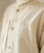 ドットカット刺繡デニム　ジャケット