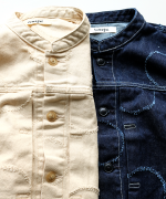 ドットカット刺繡デニム　ジャケット