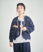 ドットカット刺繡デニム　ジャケット
