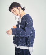 ドットカット刺繡デニム　ジャケット