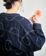 ドットカット刺繡デニム　ジャケット