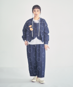 ドットカット刺繡デニム　パンツ