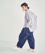 ドットカット刺繡デニム　パンツ